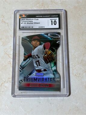Shohei Ohtani 2023 Stadium Club Triumvirates - GEM MINT 10